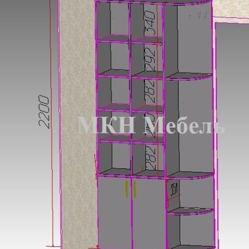 Проект мебель 0576 стеллаж наполнение