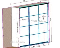 Проект встроенный Шкаф купе на заказ в чёрном от МКН Мебель