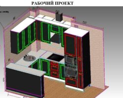 Проект кухня с чёрными фасадами на заказ