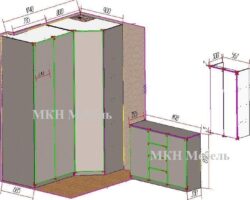 Проект угловой шкаф комод от МКН Мебель