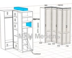 проект встроенного углового шкафа в прихожую
