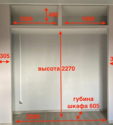 Встроенный шкаф купе ниша фото с замера