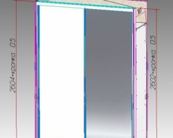 Проект Встроенный белый шкаф купе в узком профиле от МКН Мебель