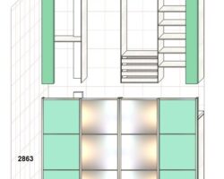 Проект Встроенный шкаф купе во всю стену на заказ от МКН Мебель
