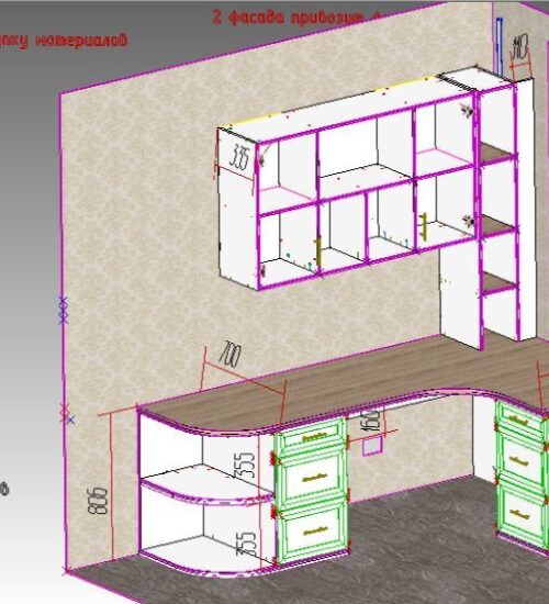 Проект Угловой стол с надстройкой на заказ МКН Мебель
