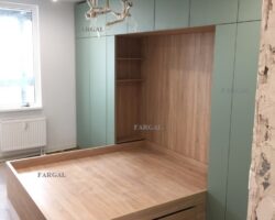 Спальный гарнитур на заказ со встроенной кроватью и шкафами МКН Мебель