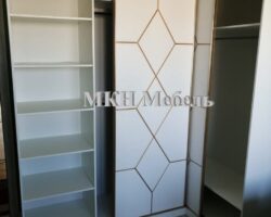 Угловой шкаф купе на заказ по спец заказу с фрезеровкой ромбы МКН Мебель