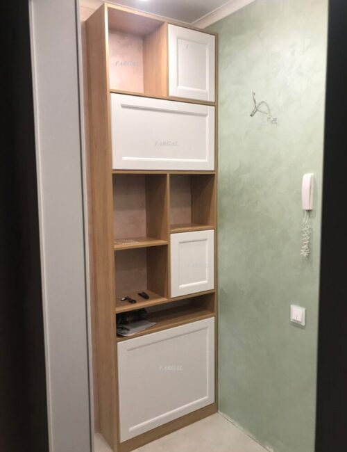 Шкаф стеллаж в прихожую для коммуникаций МКН Мебель
