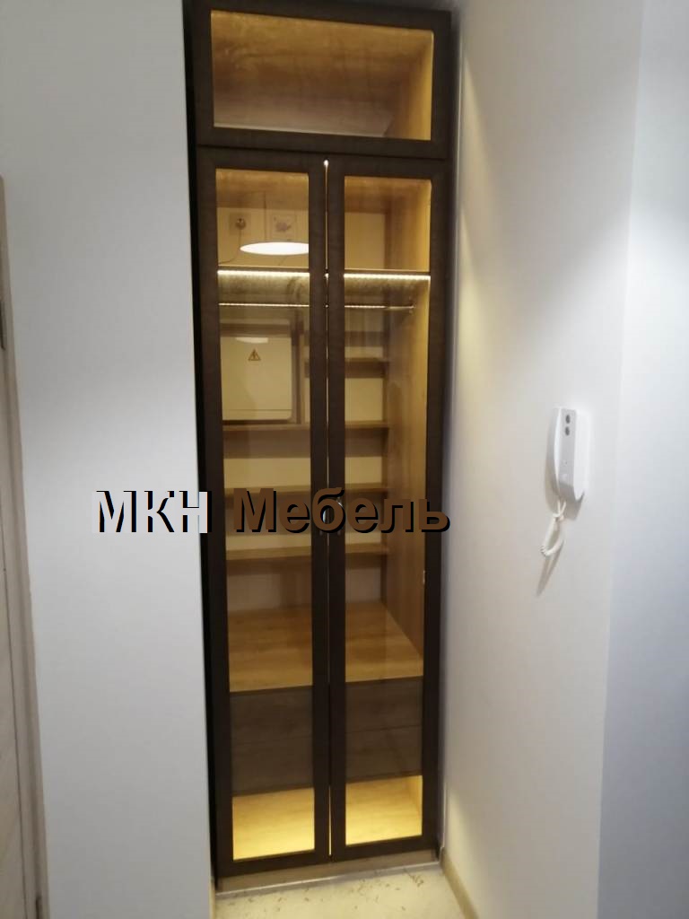 Шкаф с подсветкой и прозрачными стеклянными дверями | МКН МЕБЕЛЬ ...